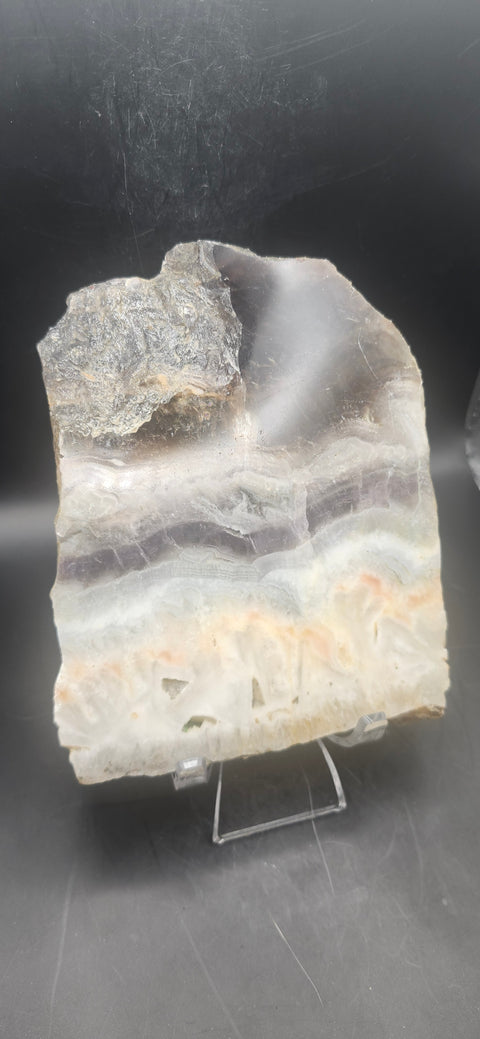 Striped calcite slab! 1.4 pounds, 5.5 inches tall, 4.5 wide