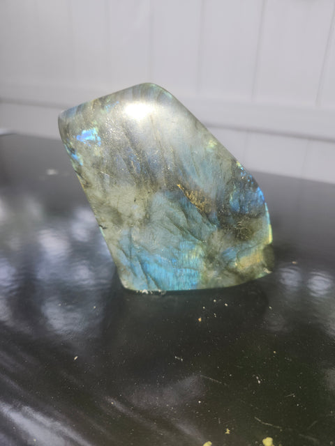 Labradorite free form! 12.8 ounces, 4 inches wide, 3 inches tall