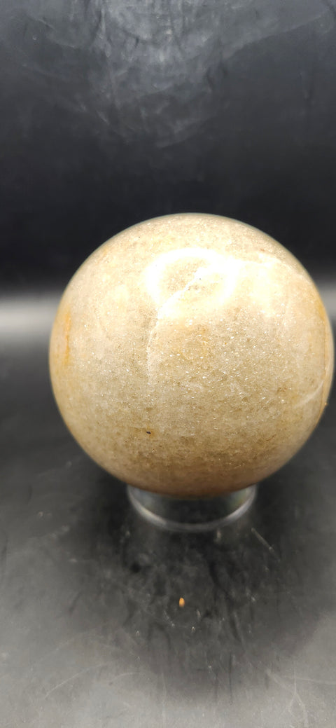 Green/orange aventurine silver flash sphere 1.9 pounds, 80.6mm, 3.1 inches