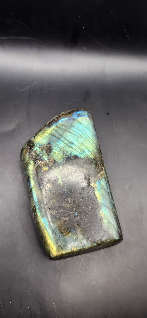 Labradorite free form! 4.25 inches by 2.5 inches, 1 pound