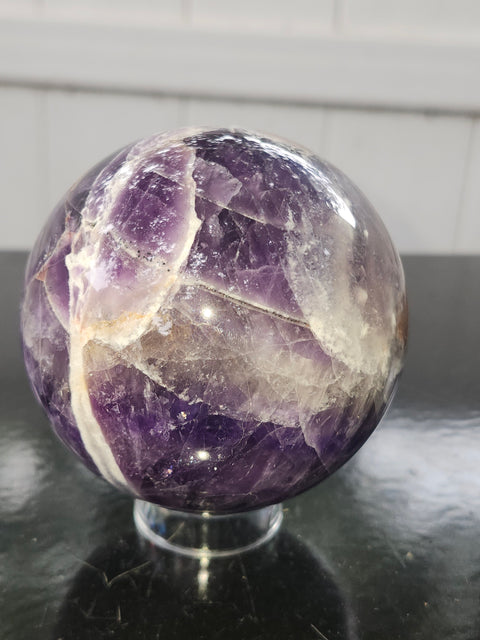 Dream amethyst sphere! 75.8mm, 2.98 inches, 1.5 pounds