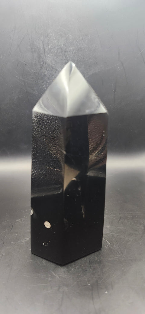 Large Black agate tower! 5.5 inches, 1.2 pounds