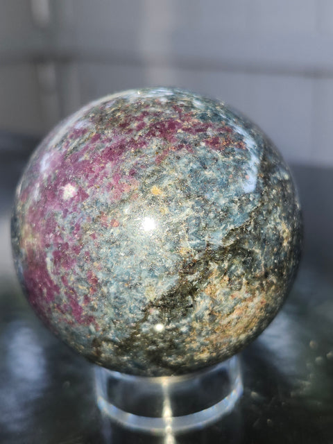 Ruby in kyanite sphere! 12 ounces, 57mm,2.24 inches