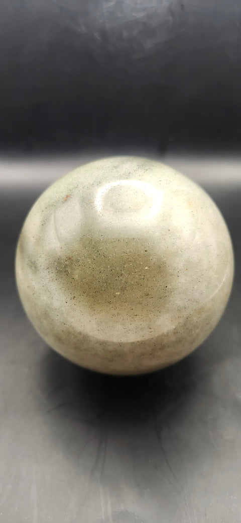 Green aventurine silver flash sphere! 76.4mm, 3 inches, 1.6 pounds