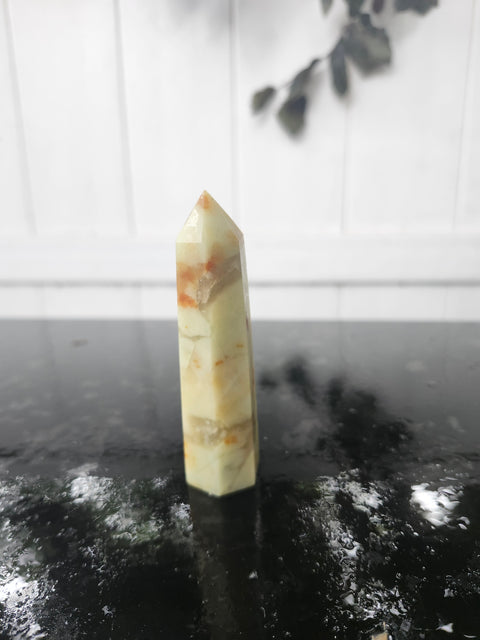 Olive opal tower! 3.5 inches, 2.5 ounces
