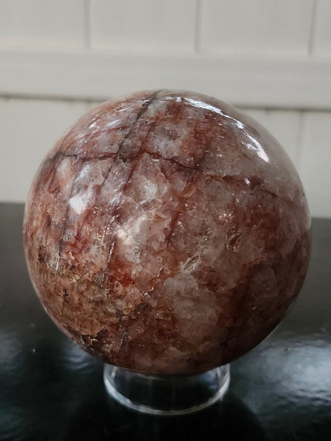 Fire quartz sphere! 2.6 pounds, 90mm, 3.56 inches
