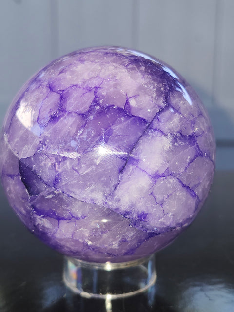 Purple crackle quartz! 69mm, 2.74 inches, 1.1 pounds