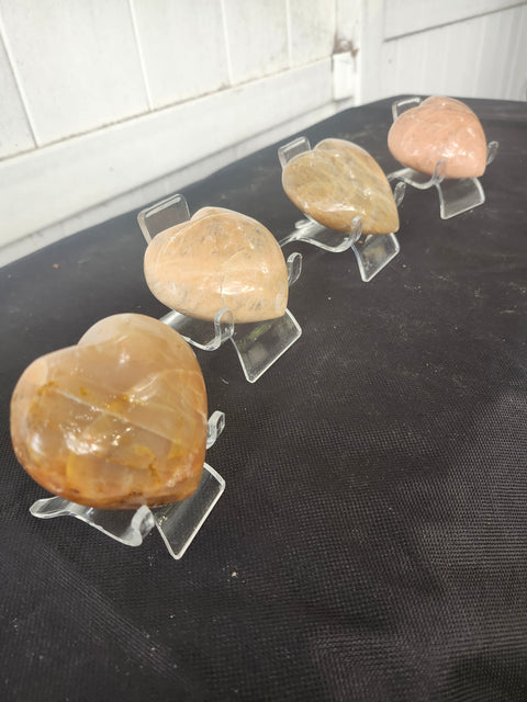 Peach moonstone heart