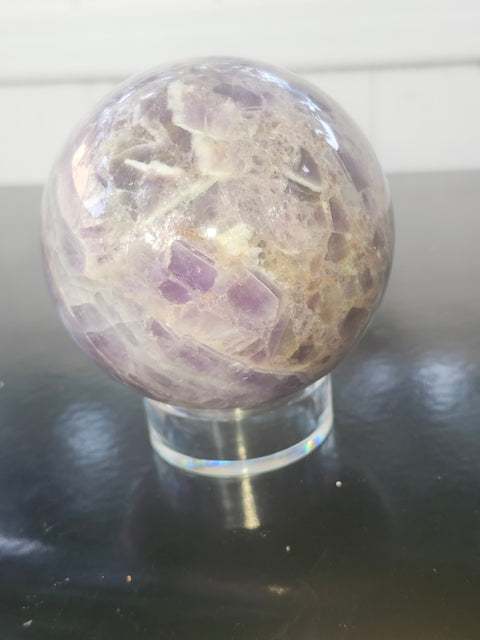 Chevron amethyst sphere! 1.4 pounds, 76mm, 2.9 inches