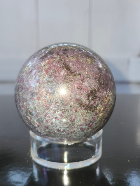 14 ounce ruby in kyanite sphere!! Uv reactive, 60mm mm, 2.36 inches