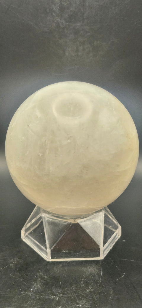 Clear quartz sphere. 68.4mm, 2.69, 15.8 ounces