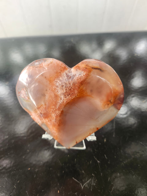 Snakeskin agate heart 5.6 ounce, 3.25 inch wide, 3 inch tall