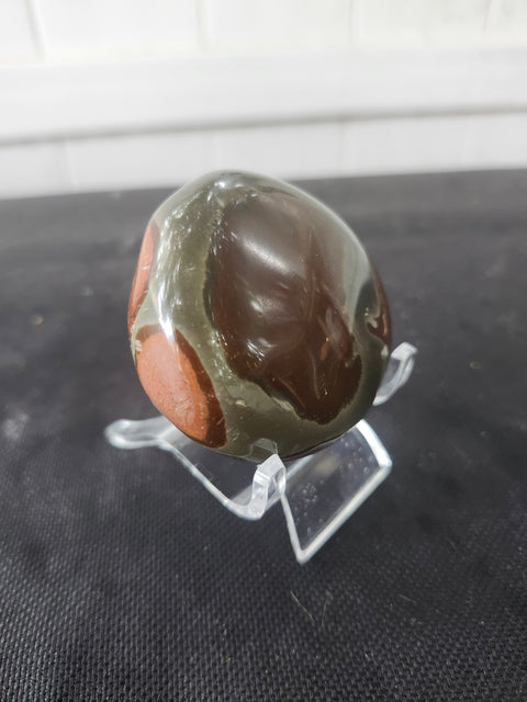 Polychrome jasper palm stone 4 ounces, 2.5 inches