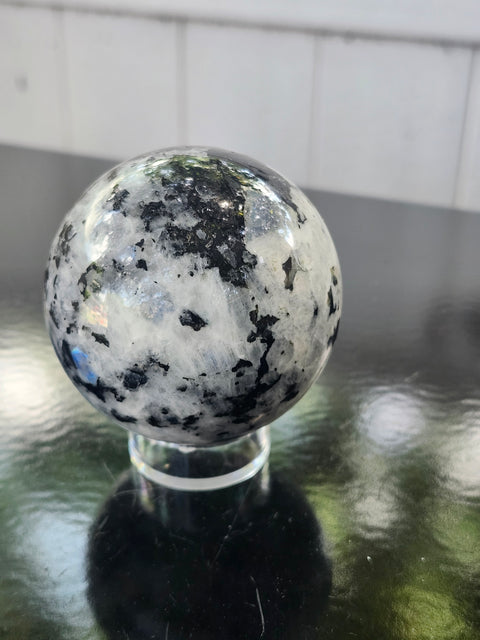 61mm, 2.40 inch, 11.5 ounce rainbow moonstone sphere