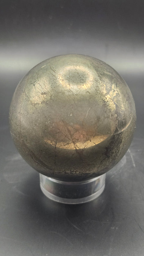 Pyrite sphere. 55.8mm, 2.19 inches, 15 ounces