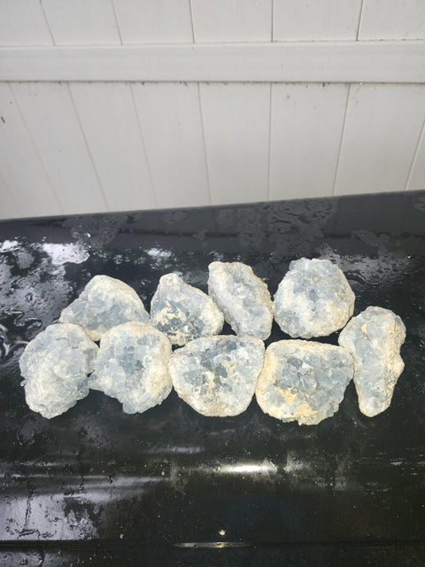 Blue calcite geode, clusters!! 6 too 8 ounces