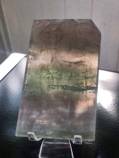 Green and purple Florite slab! 1.1 pounds, 5.5 inches tall,.3.4 wide
