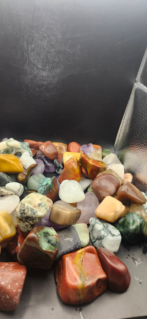 2 pounds tumbled gemstones!! Huge assortment in each bag!!