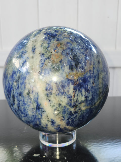 Massive blue sodalite sphere! 4.14 pounds, 114mm, 4.5 inches