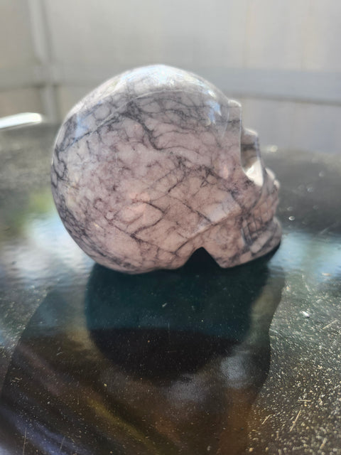 1.5 pound Pink Picasso jasper skull