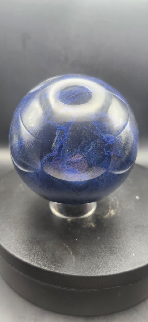 Blueberry smelting quartz sphere! 1.2 pounds, 75.8mm, 2.98 inches