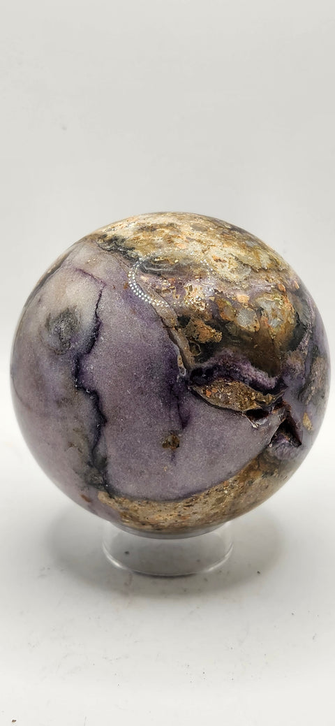 Opalized fluorite sphere! 71mm, 2.8 inches, 1.3 pounds