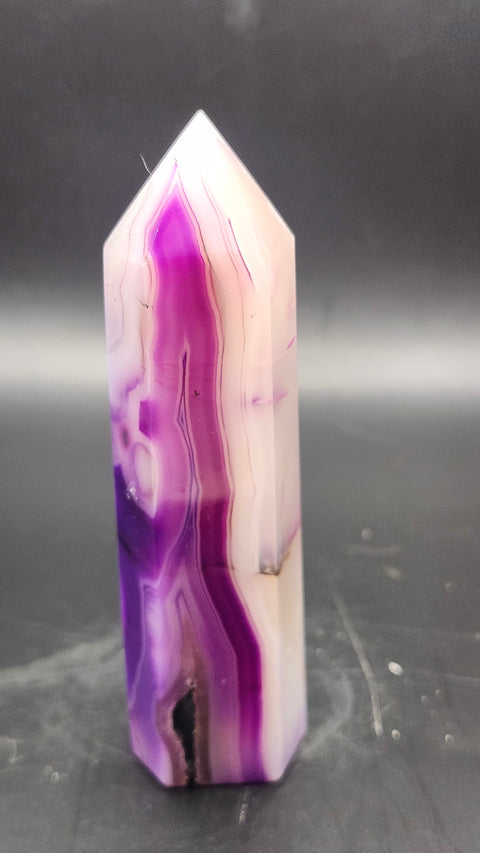 Purple druzy agate tower! 3.75 inches, 3.2 ounces