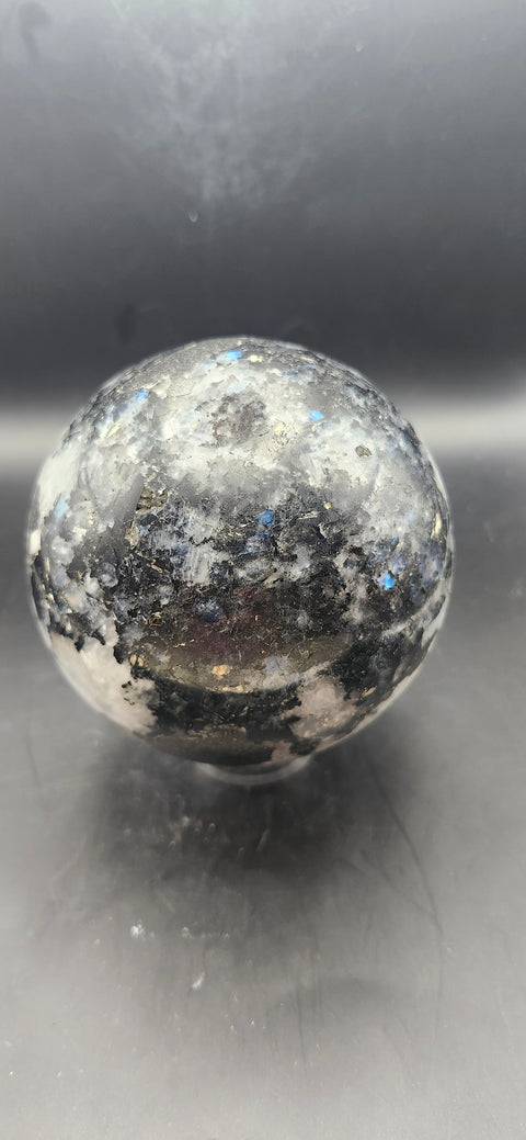 Rainbow moonstone sphere! 83.3mm, 3.27 inches, 1.13 pounds