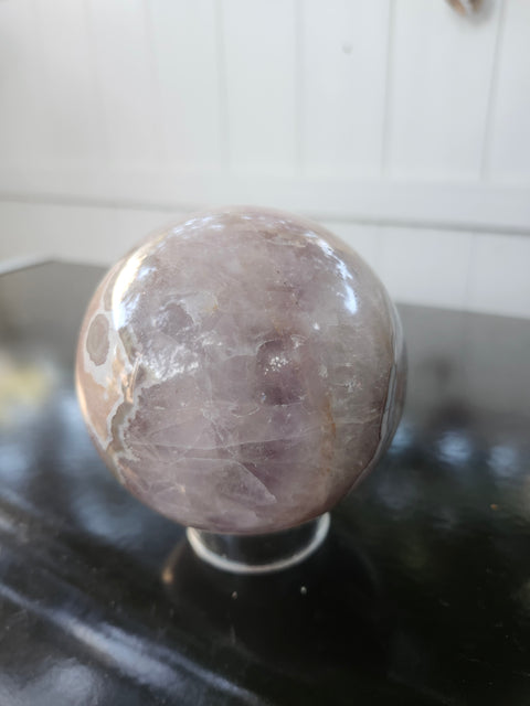 Amethyst lace agate sphere! 85mm, 3.36 inches, 2.1 pounds