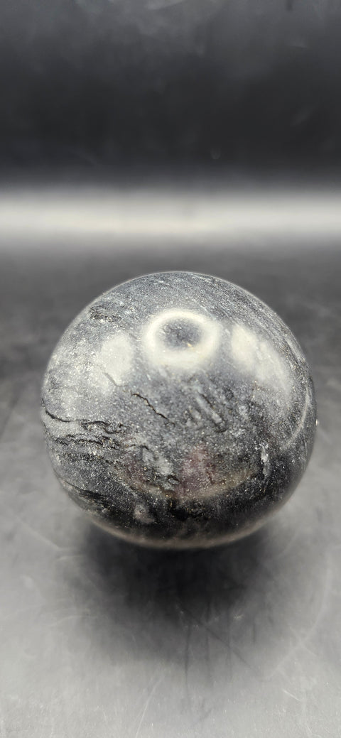Black phantom quartz sphere! 51.4mm, 2 inches, 6.8 ounces