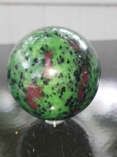 Ruby in zoisite sphere! 65mm, 2.55 inches, 1 pound
