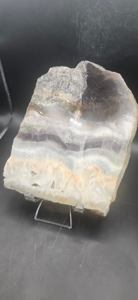 Striped calcite slab! 1.4 pounds, 5.5 inches tall, 4.5 wide