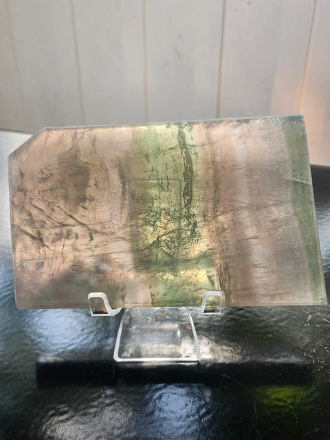 Green and purple Florite slab! 1.1 pounds, 5.5 inches tall,.3.4 wide