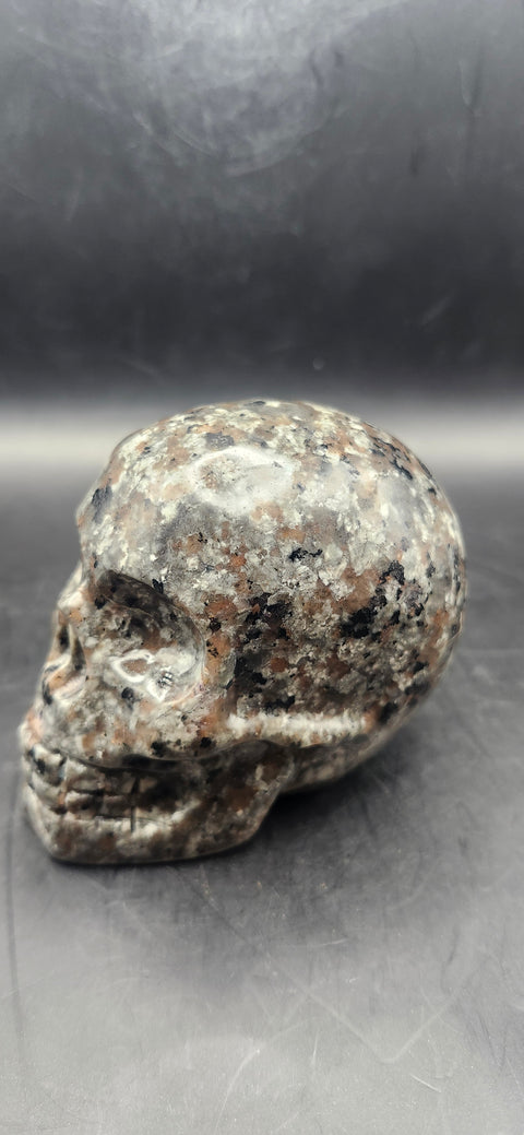Flame stone " yooperlite" skull! 3 inches tall, 3 long, 14.7 ounces