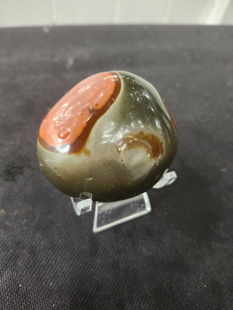 Polychrome jasper palm stone 4 ounces, 2.5 inches