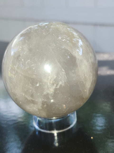 Black moonstone sphere! 63mm, 2.5 inches, 12.8 ounces