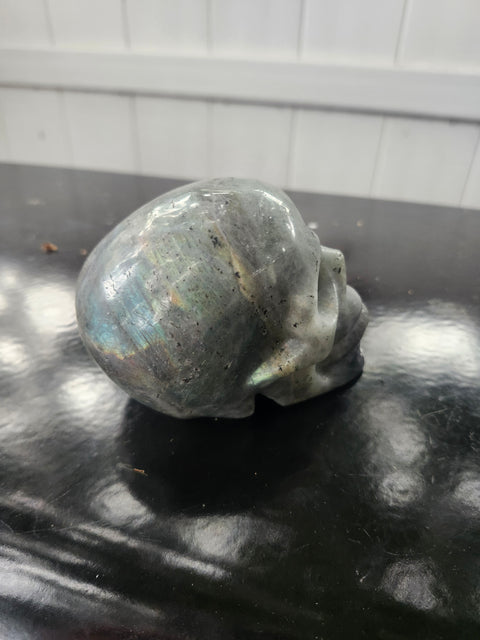 Labradorite skull! 1.2 pounds, 3.8 inches long, 2.8 tall, 2.3 wide
