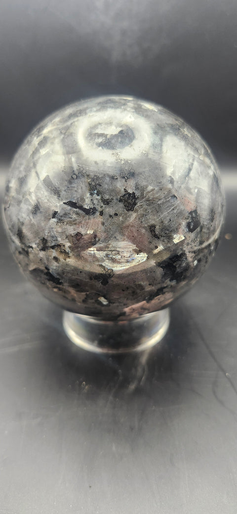 Larvikite sphere! 1.8 pounds, 78mm, 3 inches
