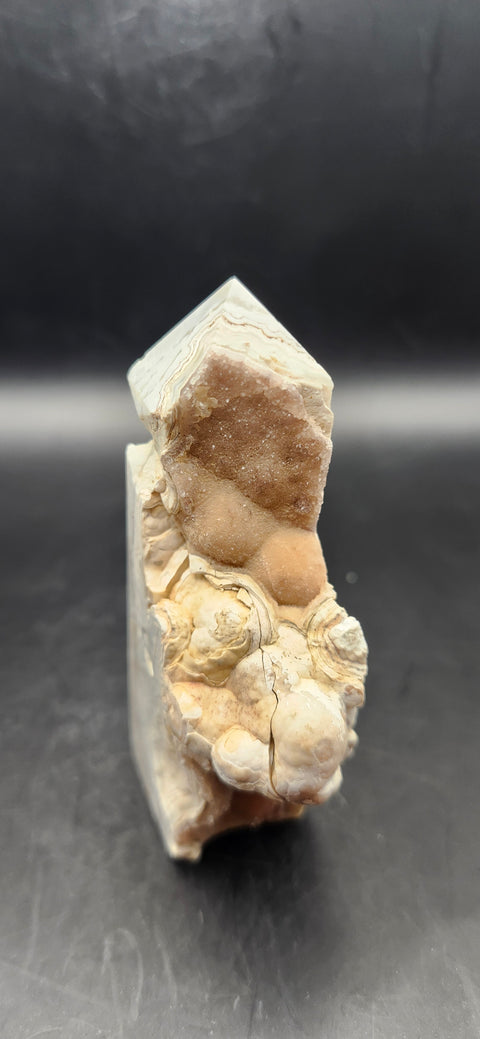Crazy lace agate druzy free form tower! 3.2 ounces, 3.25 inches