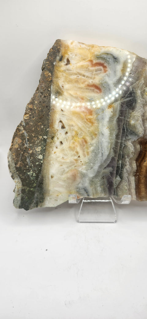 Multi color agate slab! 1.11 pounds, 6 inches by 5.8