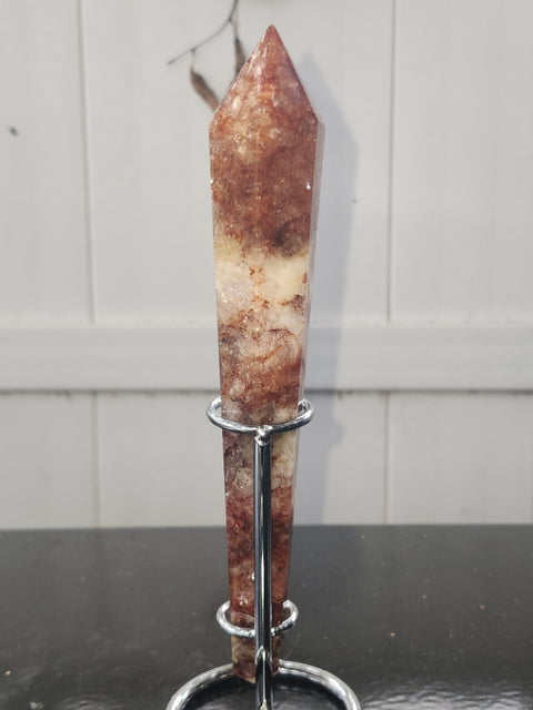 Fire quartz scepter! 7.5 ounces, 8 inches!