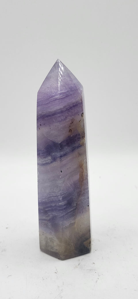 Striped purple florite tower! 3.5 inches, 3.6 ounces