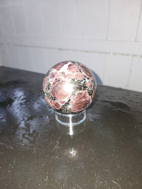 1.5 pound, 69.6mm, 2.74 inch Astrophyllite garnet fireworks sphere