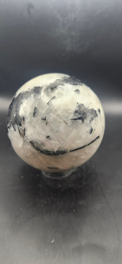 Rainbow moonstone sphere! 81.9mm, 3.22 inches, 1.11 pounds