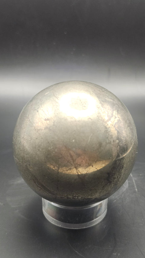 Pyrite sphere. 55.8mm, 2.19 inches, 15 ounces