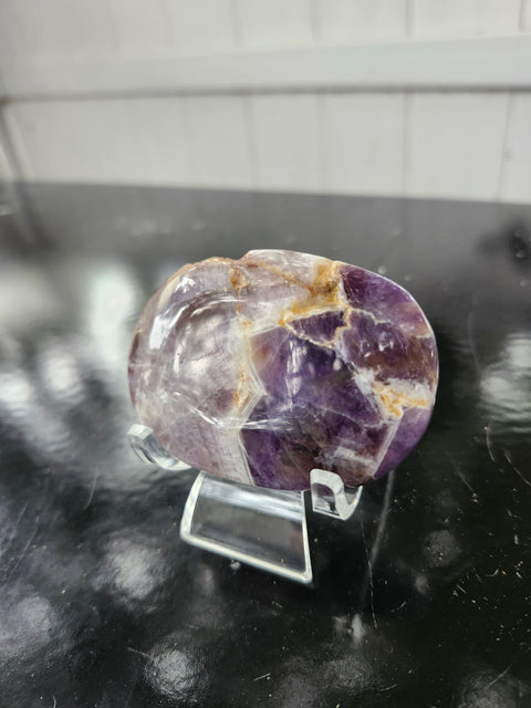 Amethyst lace agate palm stone! 2.5 ounces, 2.75 inches