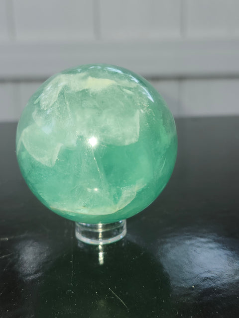 Green florite sphere! 6.8 ounces, 48mm, 1.9 inches