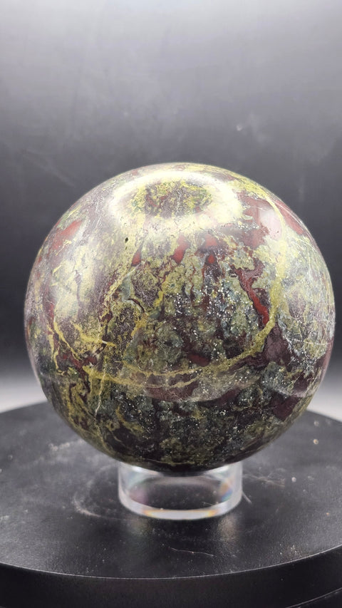 Dragon bloodstone sphere 75mm, 2.96 inches, 1.7 pounds