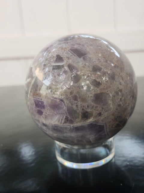 Chevron amethyst sphere! 1.4 pounds, 76mm, 2.9 inches