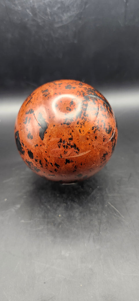 Red obsidian sphere! 11.5 ounces, 65mm, 2.55 inches